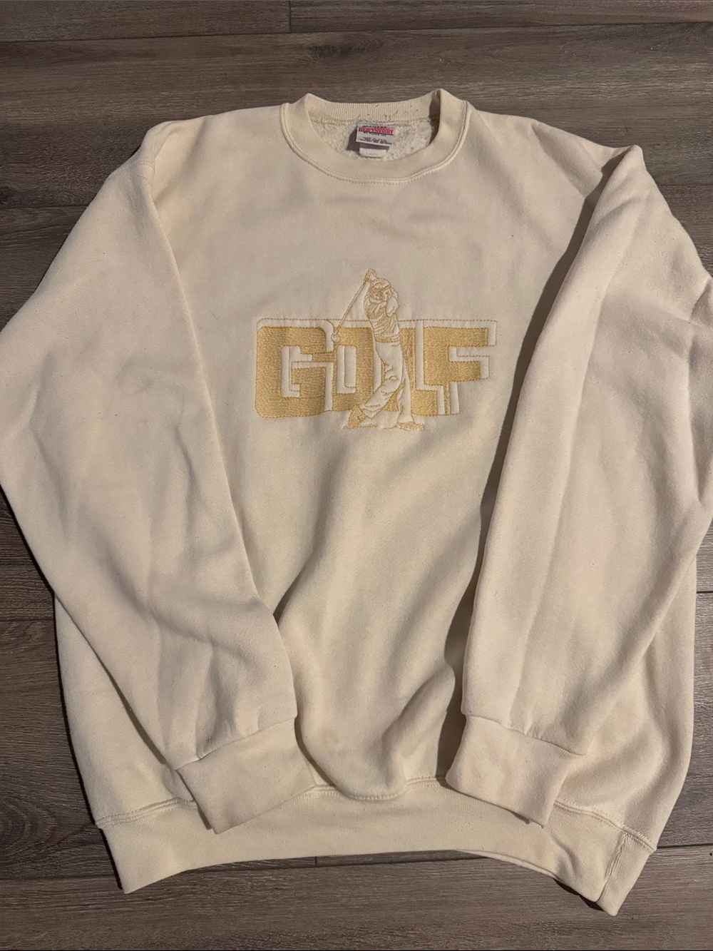 Embroidered “Golf” Crewneck Sweater - Cream